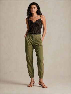 Ralph Lauren Petite Olive High-Rise Utility Jogger Pants - size 2P